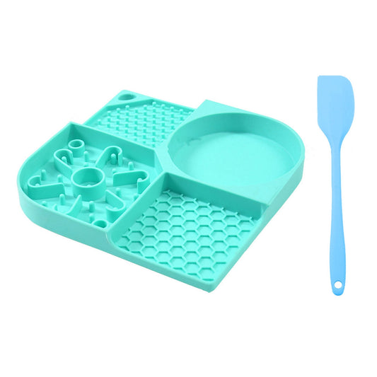 Dog & Cat Licking Mat Slow Feeder Bowl with Suction Cups – 4 Slots, Food Grade