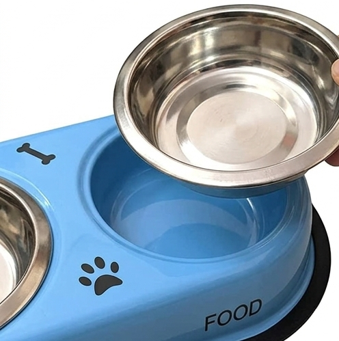 Stainless Steel 2-in-1 Pet Feeding Bowl